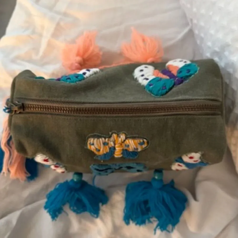 NWOT Anthropologie Raj LA Butterfly Tassel Cosmetic Bag
